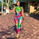 Sleeveless Print Tight Jumpsuit NY-10778
