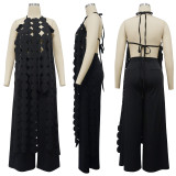 Sexy Backless Lace Up Long Top Two Piece Pants Set YF-10722