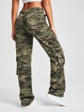 Camouflage Print Multi-pocket Loose Jeans GZHY-PD08264