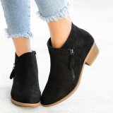 Side Zipper Mid Heel Martin Short Boots GYUX-387