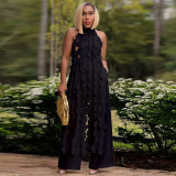 Sexy Backless Lace Up Long Top Two Piece Pants Set YF-10722