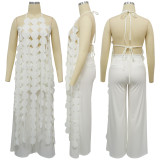 Sexy Backless Lace Up Long Top Two Piece Pants Set YF-10722