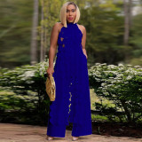 Sexy Backless Lace Up Long Top Two Piece Pants Set YF-10722
