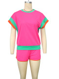 Fashion Loose Short Sleeve Two Piece Short Set SH-391154