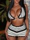 Striped Bikini Tankini Two Piece Short Set GFQS-46
