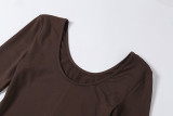 Skinny Long Sleeve Solid Color Sport Fitness Jumpsuit GZJQ-K20Q09837