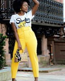 High Waist Belt Solid Suit Pants GATE-P01A
