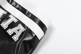 PU Leather Letter Print Zipper Wrap Chest Vest GZJQ-K24L42802