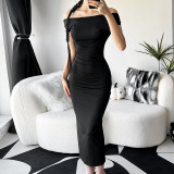 Solid Color Backless Slim Maxi Dress GZJQ-K23D39603