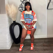 Loose Letter Print Short Sleeve T Shirt SFY-462