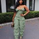 Sexy Single-breasted Tube Tops Slim Jumpsuit GMGF-K304