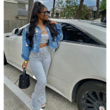 Solid One Shoulder Casual Two Piece Pants Set GFYX-3568