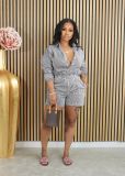 Casual Stripe Long Sleeve Shirt 2 Piece Set BGN-340