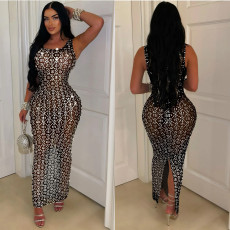Sexy Mesh See Through Maxi Dress BY-6942