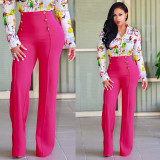 Fashion Double-breasted Flared Pants SH-20066