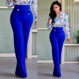 Fashion Double-breasted Flared Pants SH-20066