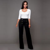 Fashion Double-breasted Flared Pants SH-20066