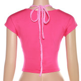 Tie Up Backless Hollow Out Tank Top GYME-K23S28332