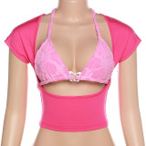Tie Up Backless Hollow Out Tank Top GYME-K23S28332