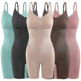 Solid Color Sling Slim Shaping Romper GYWU-P801