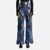 Metal Button Twisted Love Jeans  QYXZ-9125