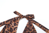 Leopard Print Backless Halter Romper XEF-48138