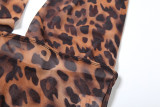 Leopard Print Backless Halter Romper XEF-48138