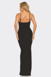 Hot Drill Solid Sling Slim Maxi Dress NY-3188