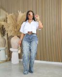 Fashion Short Sleeve Ultra-short Shirt BS-1365