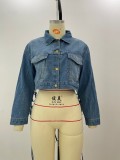 Back Meshes Tassel Denim Jacket  GQDH-958