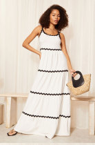 Line Patchwork Loose Sling Dress XHXF-407