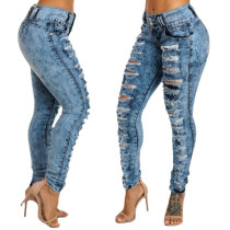 Fashion Holes High Waist Jeans XCFF-1056