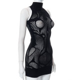 Solid Color See Through Sleeveless Mini Dress MXBF-K22DS202