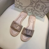 V Buckle Metal Open Toe Flat Sandals GDLW-615-10