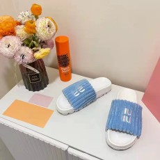 Embroidered Letter Open Toe Plush Slippers GDLW-606-5