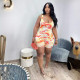 Sleeveless Print Round Neck Romper TE-4680