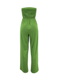 Sexy Solid Color Wrap Chest Wide Leg Jumpsuit ANDF-AD0605