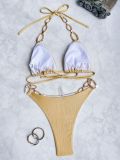 Leopard Color Block Bikinis Two Piece Swimsuit CASF-6641