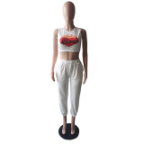 Fashion Print Tank Tops Two Piece Pants Set YIM-YMTC020