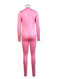 Long Sleeve Solid Tight Two Piece Pants Set CH-24042