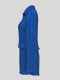 Solid Color Lapel Loose Shirt Two Piece Shorts Set MIL-T121
