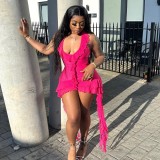 Sleeveless V Neck Irregular Mini Dress GAXB-A145DS