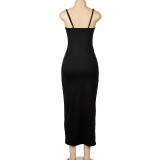 Solid Color Sling Backless Maxi Dress GAXB-A088DS