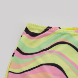 Long Sleeve Stripe Print 2 Piece Set GAXB-A325ST