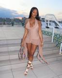 Sleeveless V Neck Irregular Mini Dress GAXB-A145DS