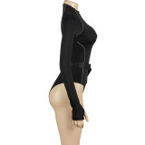 Solid Color Long Sleeve Bodysuit GAXB-C001BS