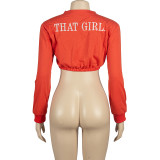 Embroidered Letter Long Sleeve Sweatshirt GAXB-A262TP