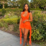 Sleeveless V Neck Irregular Mini Dress GAXB-A145DS