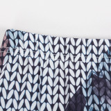 Long Sleeve Print O Neck Pants Two Piece Set GAXB-A412ST