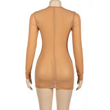Mesh Long Sleeve Mini Dress GAXB-A245DS